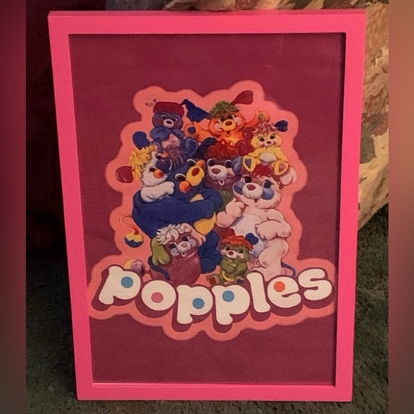 Custom Framed Vintage 1986 Mattel “Popples” Wall Art